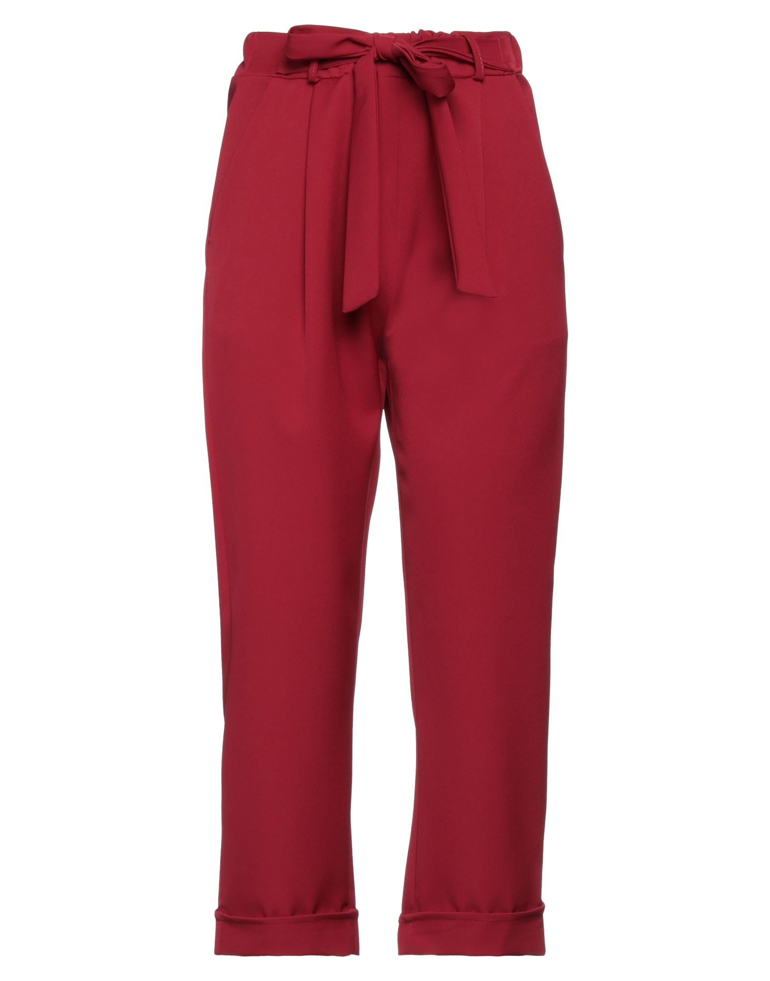 Boutique De La Femme Cropped Pants In Red