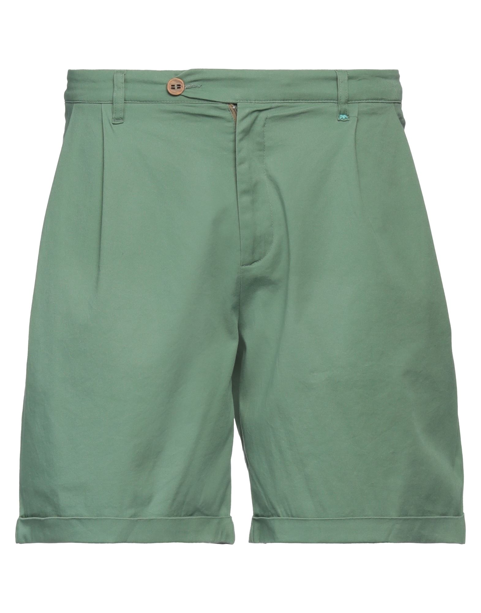 Bicolore® Bicolore Man Shorts & Bermuda Shorts Green Size 32 Cotton, Elastane