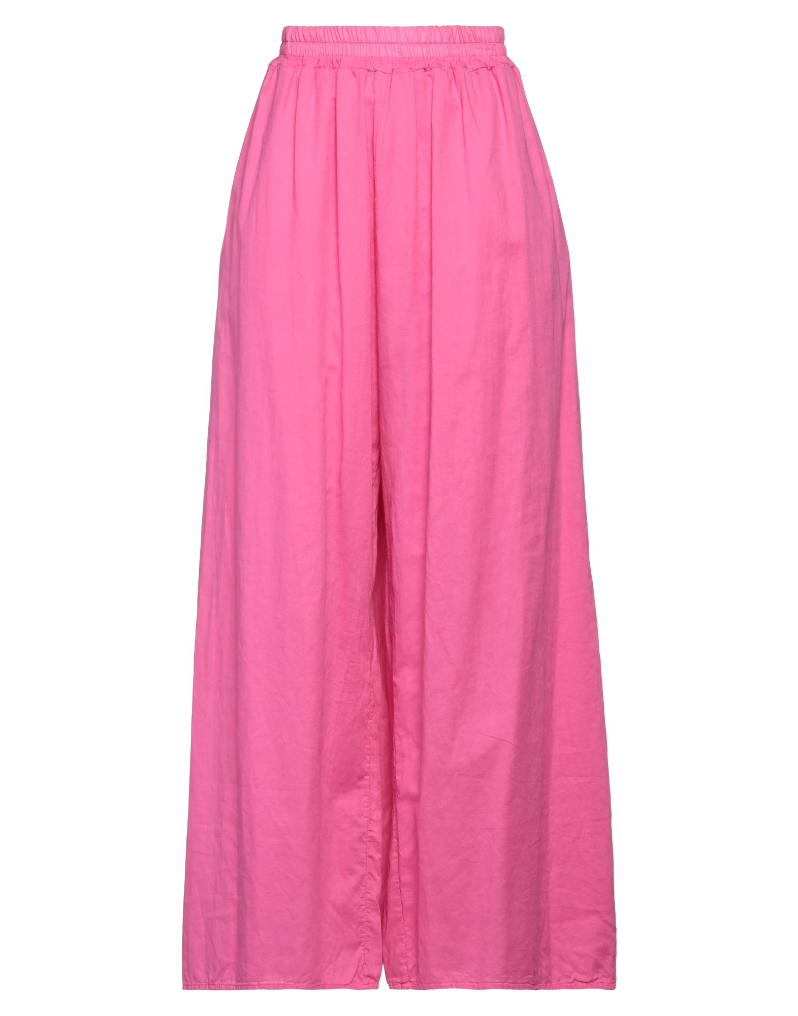 Wu'side Woman Pants Fuchsia Size M Cotton In Pink