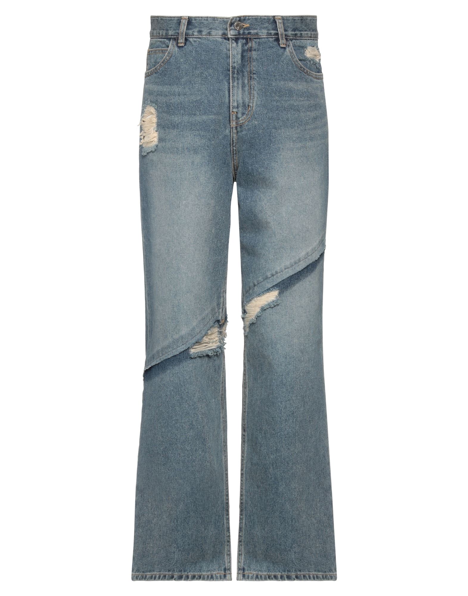 Ader Error Distressed-finish Straight-leg Jeans In Blue | ModeSens