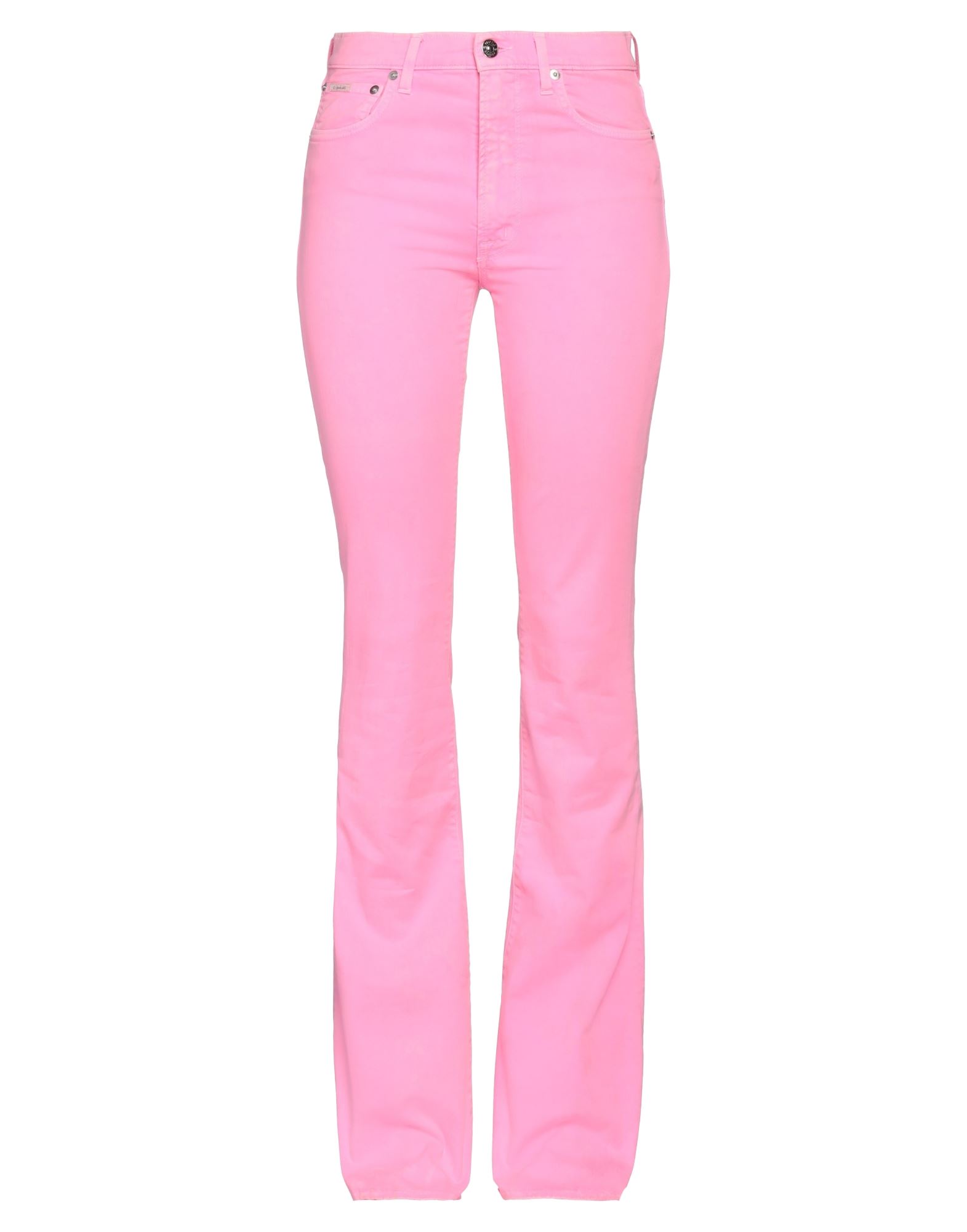 People (+)  Woman Pants Fuchsia Size 26 Cotton, Elastane In Pink