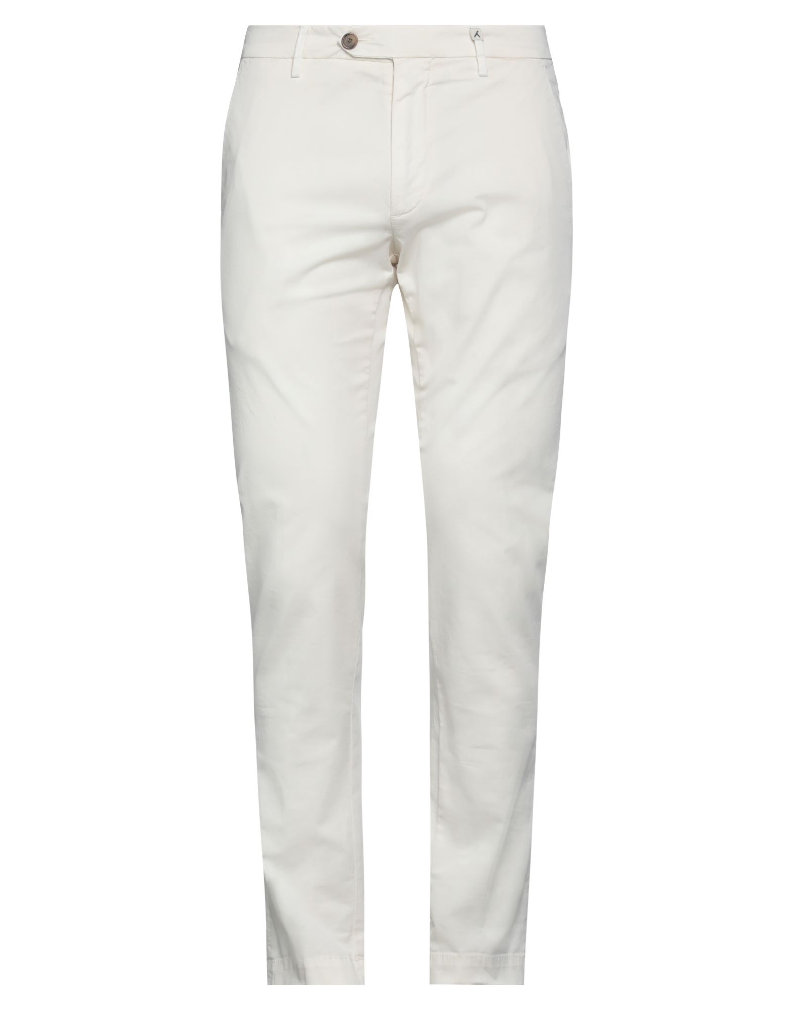 Shop Myths Man Pants Ivory Size 36 Cotton, Elastane In White