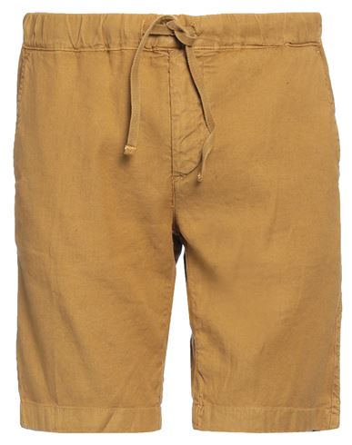 Shop Modfitters Man Shorts & Bermuda Shorts Camel Size M Linen, Cotton, Elastane In Beige