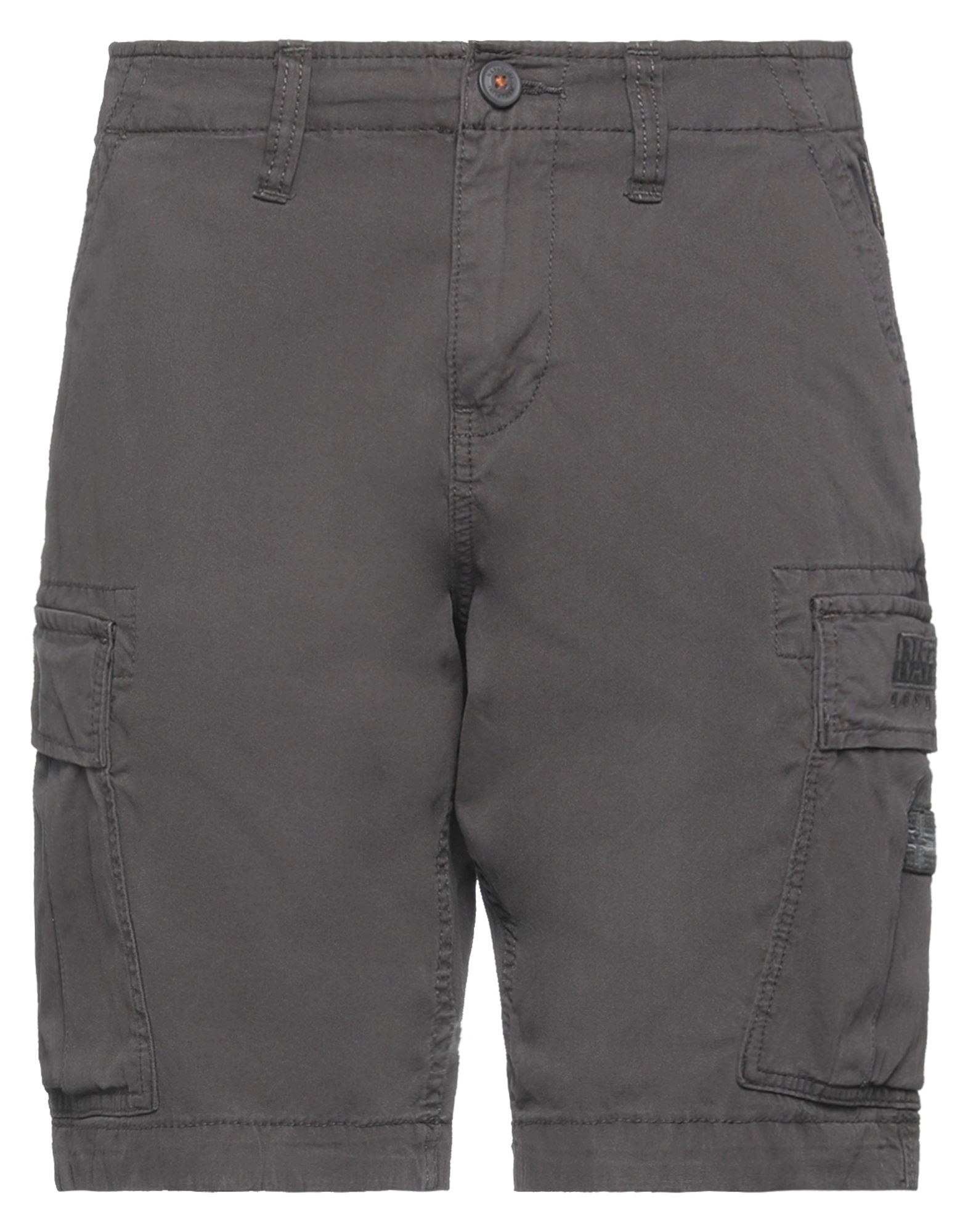 Napapijri Man Shorts & Bermuda Shorts Lead Size 35 Cotton In Grey