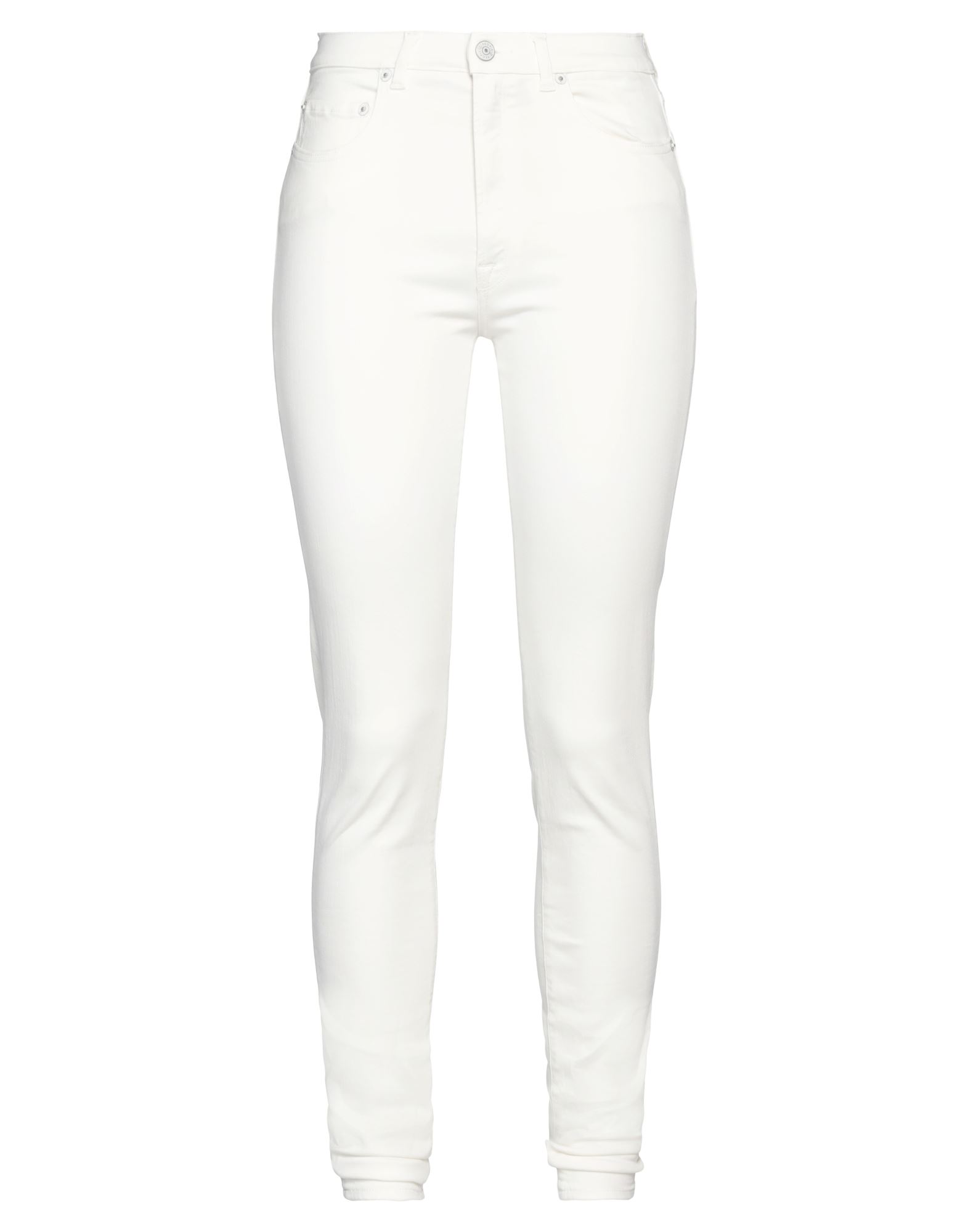 People (+)  Woman Jeans White Size 27 Cotton, Polyester, Elastane