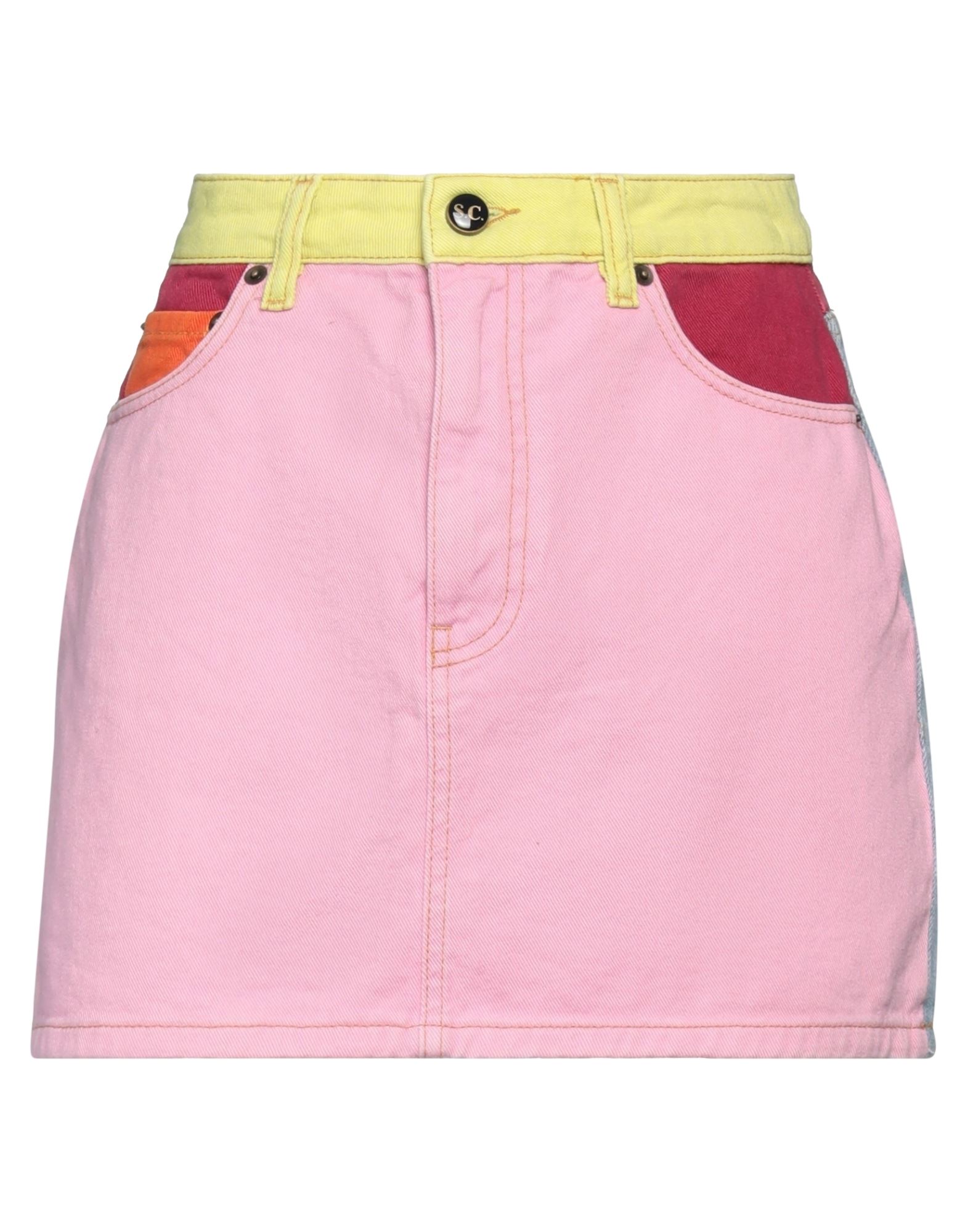 Semicouture Denim Skirts In Pink