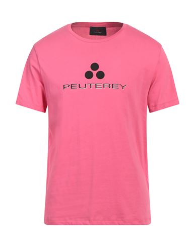 Peuterey Man T-shirt Fuchsia Size L Cotton In Pink