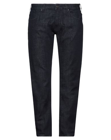 Emporio Armani Man Jeans Blue Size 34 Cotton, Elastane, Bovine Leather