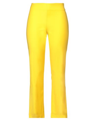 Maison Laviniaturra Woman Pants Yellow Size 4 Virgin Wool, Polyamide, Elastane