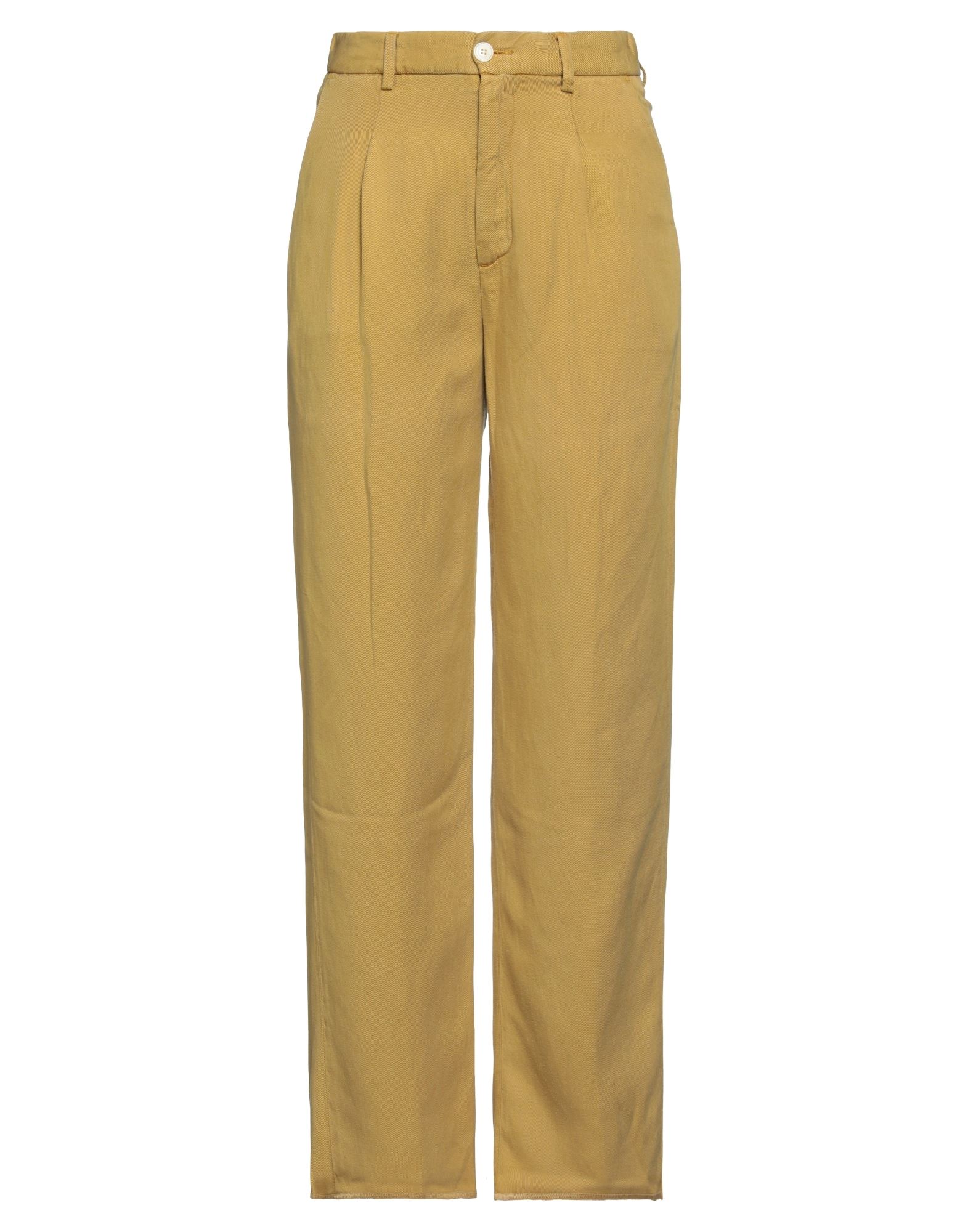 People (+)  Woman Jeans Ocher Size 4 Lyocell, Linen In Yellow