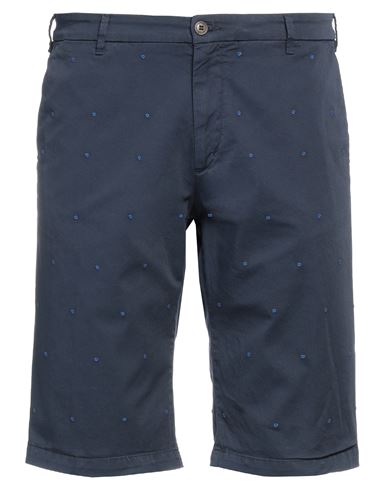 40weft Man Shorts & Bermuda Shorts Midnight Blue Size 42 Cotton, Elastane