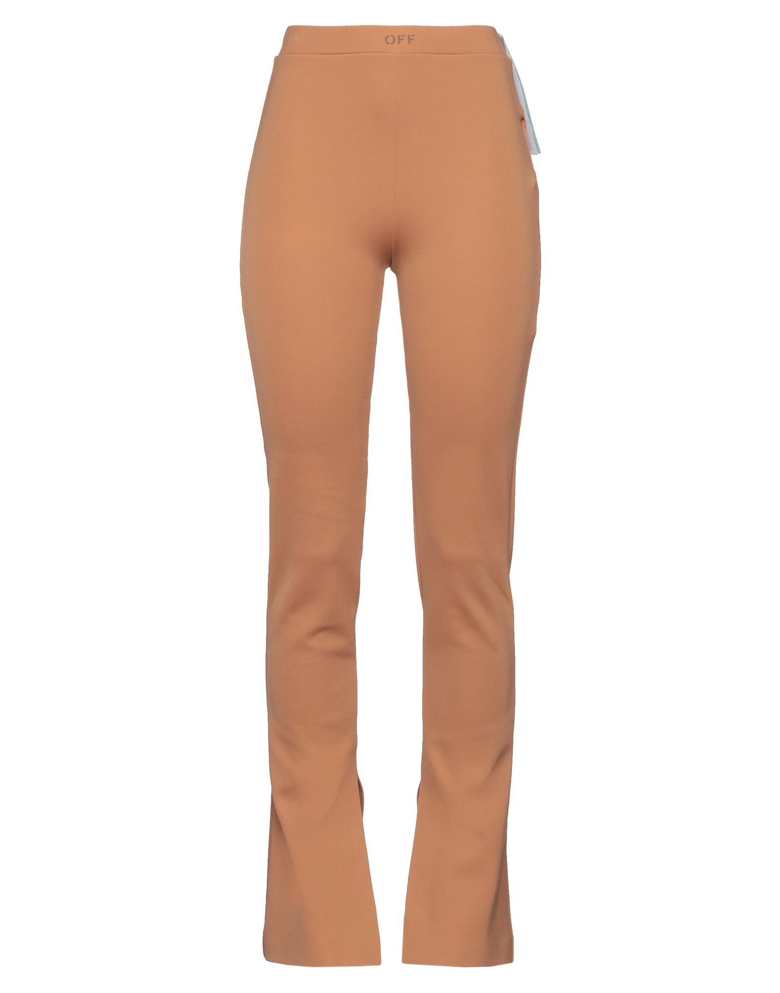 Off-white Woman Pants Camel Size 6 Polyamide, Elastane In Beige