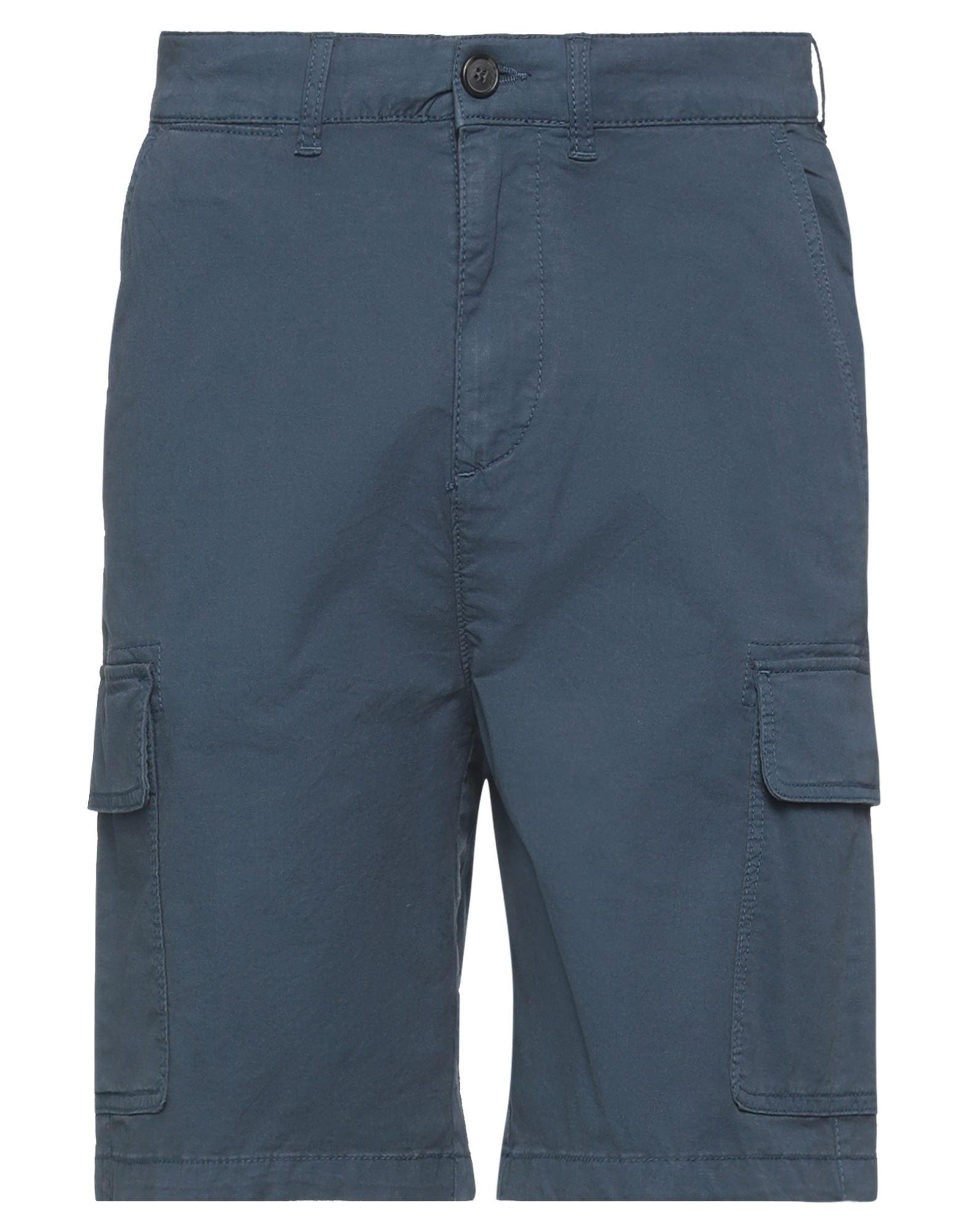 Shop Selected Homme Man Shorts & Bermuda Shorts Midnight Blue Size S Cotton, Linen, Elastane