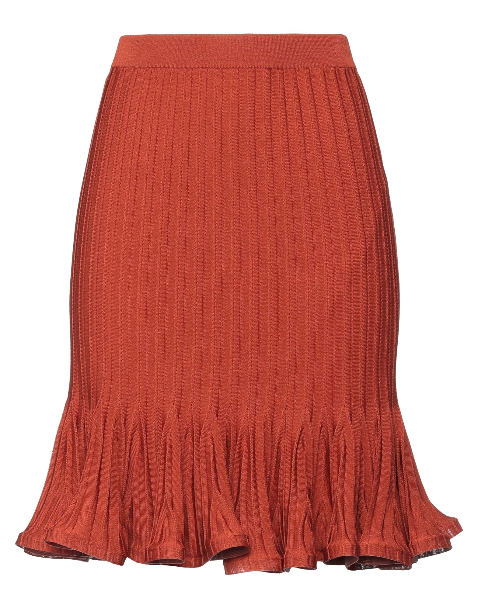 Givenchy Pleated A-line Stretch-knit Mini Skirt In Rust