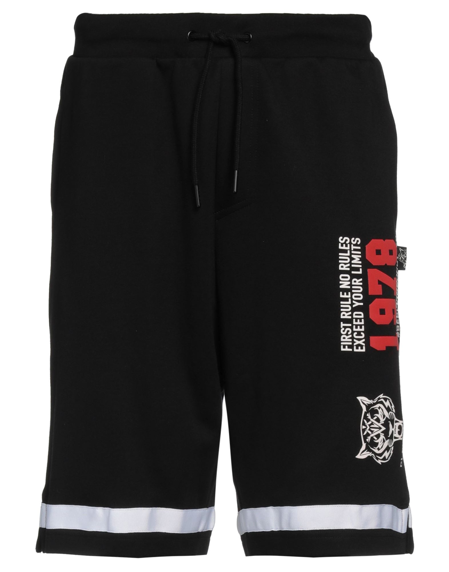 Plein Sport Man Shorts & Bermuda Shorts Steel Grey Size Xl Cotton, Polyester