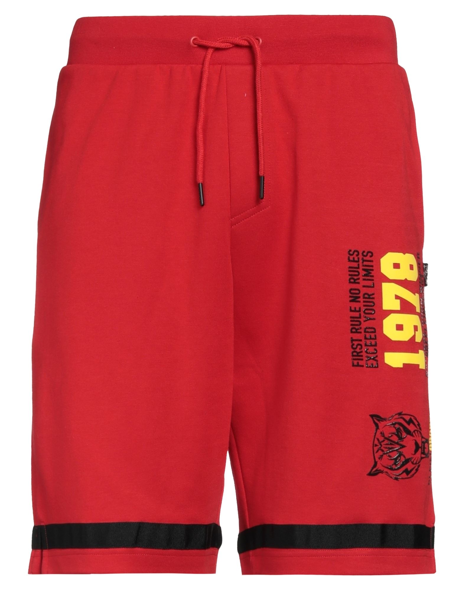 Plein Sport Man Shorts & Bermuda Shorts Red Size Xl Cotton, Polyester