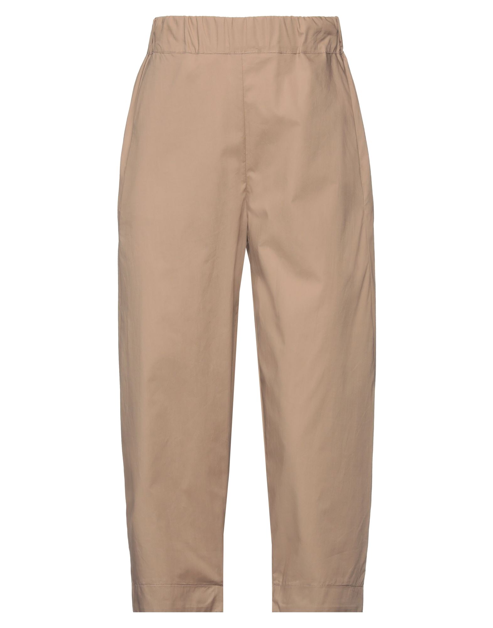 Collection Privèe Collection Privēe? Woman Cropped Pants Light Brown Size 4 Cotton In Beige