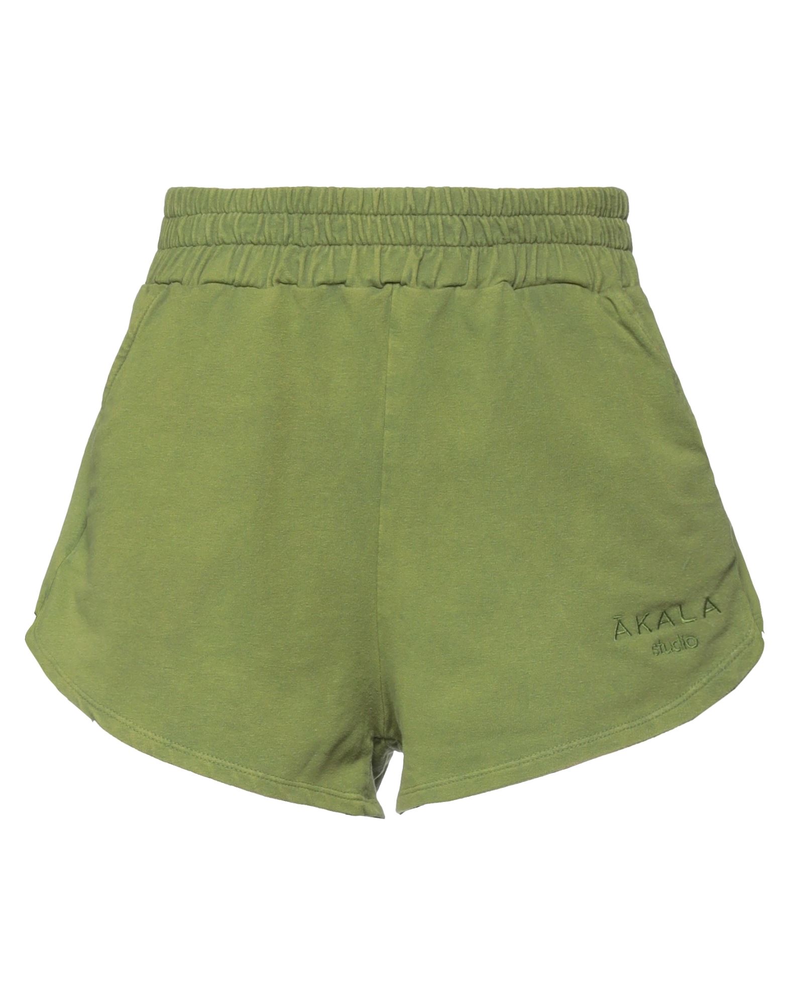 Akala Studio Ākala Studio Woman Shorts & Bermuda Shorts Military Green Size M/l Cotton, Elastane