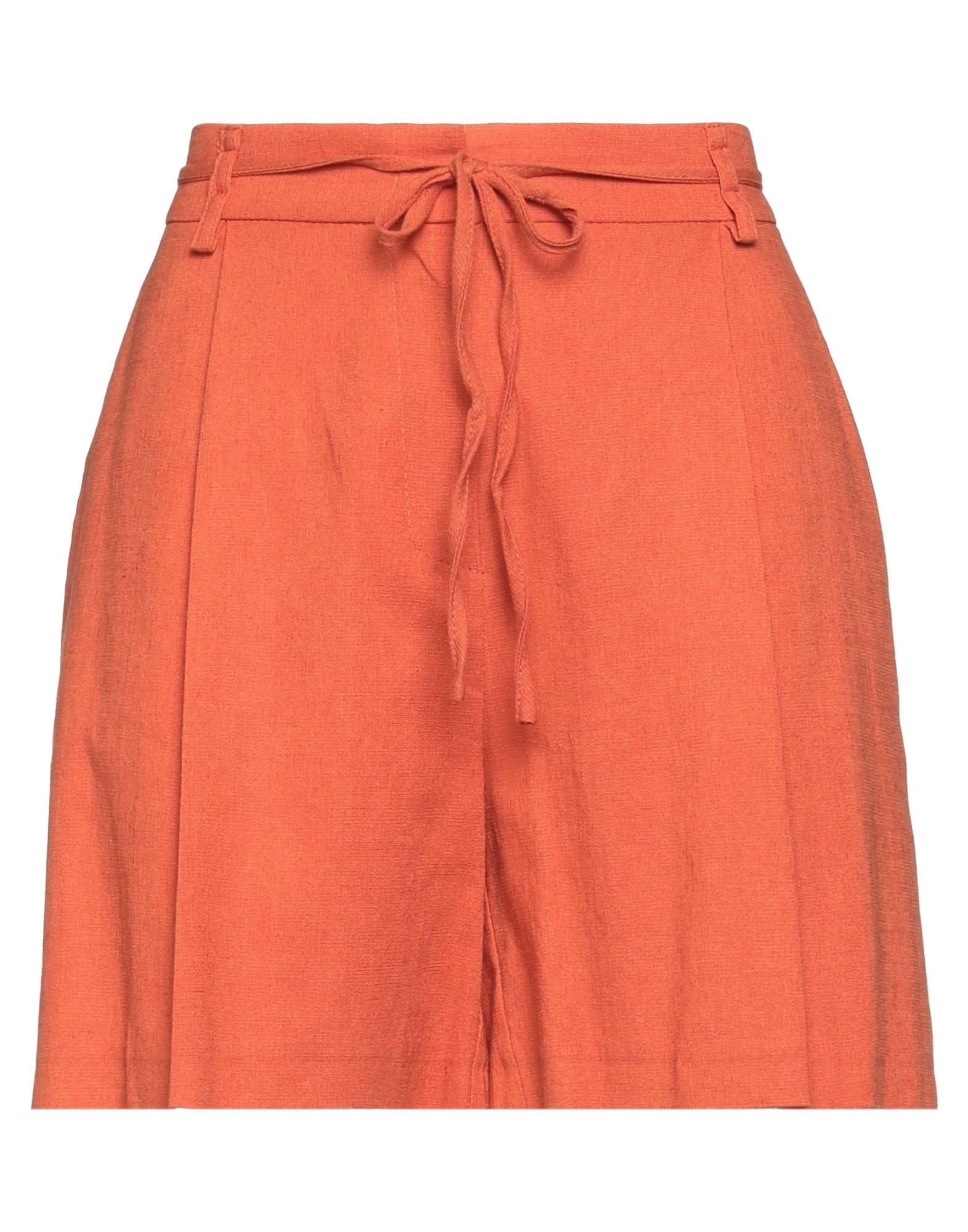 Kaos Woman Shorts & Bermuda Shorts Orange Size 6 Viscose, Linen, Cotton, Elastane