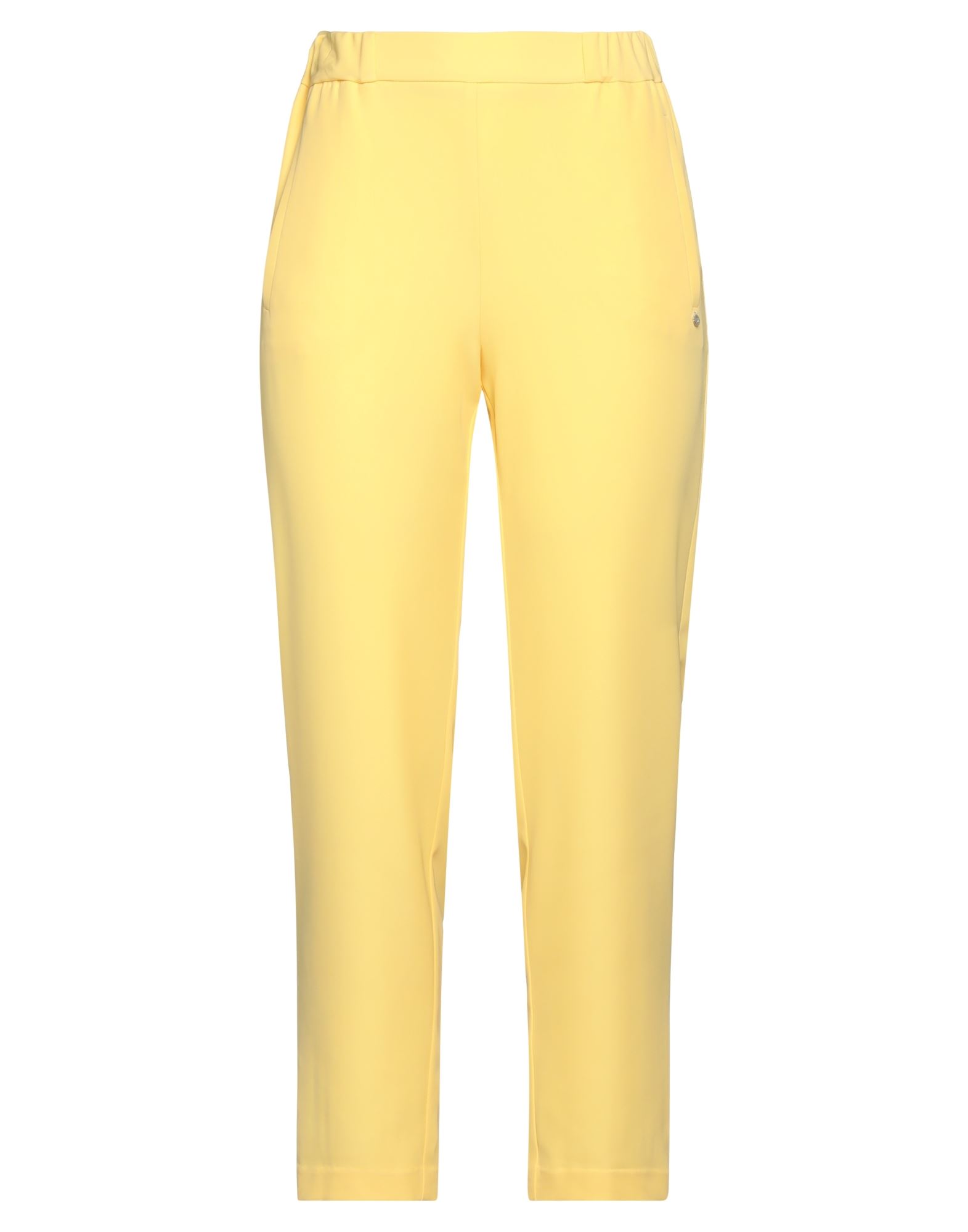 Ottod'ame Woman Pants Yellow Size 2 Polyester, Elastane