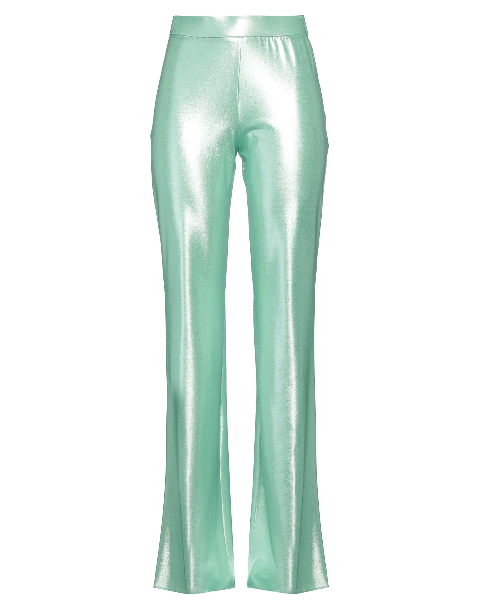 The Andamane Shiny Jersey Gaia Flare Pants In Green