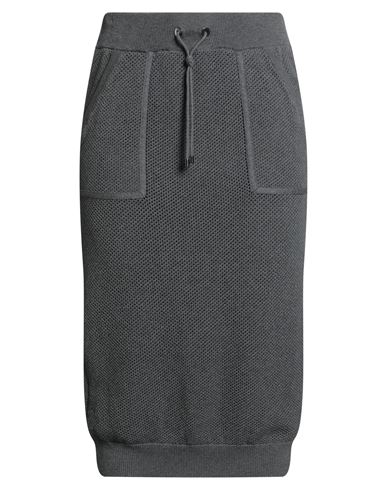 Brunello Cucinelli Woman Midi Skirt Grey Size M Cotton In Gray