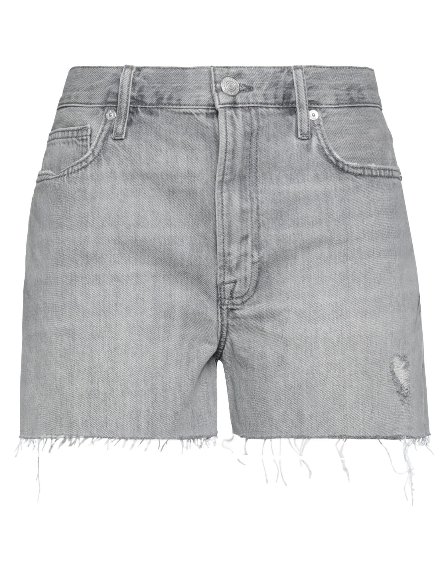 Frame Le Simone Distressed Denim Shorts In Gray