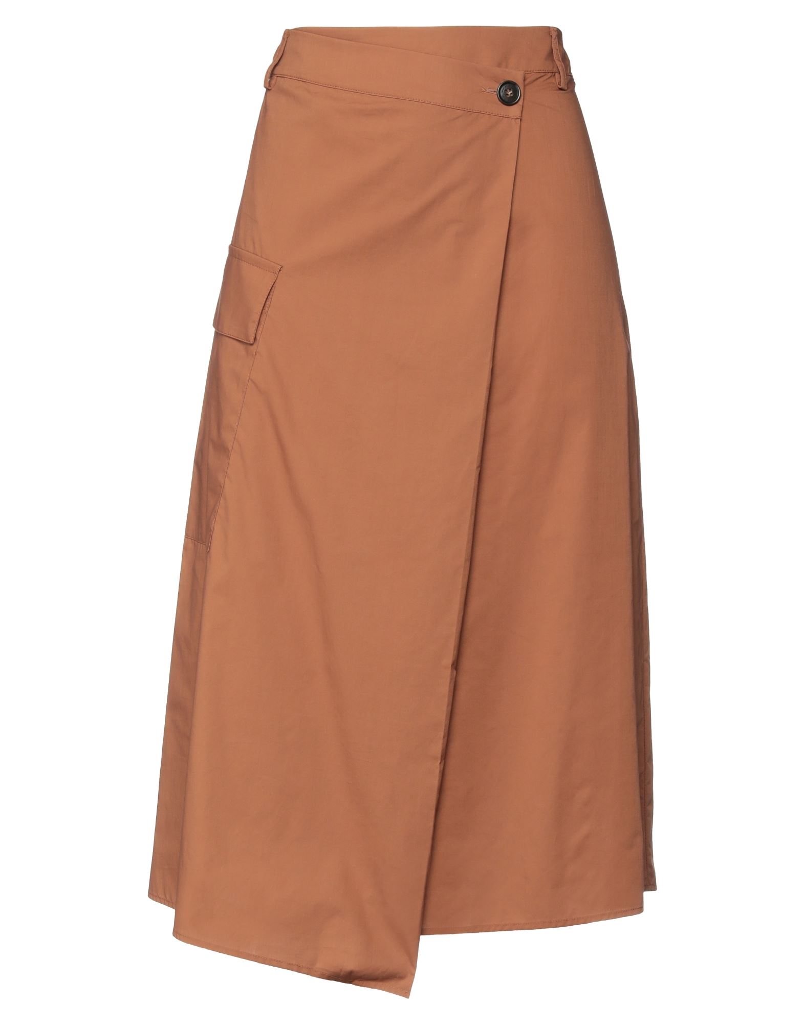 WOOLRICH WOOLRICH WOMAN MIDI SKIRT BROWN SIZE S COTTON 