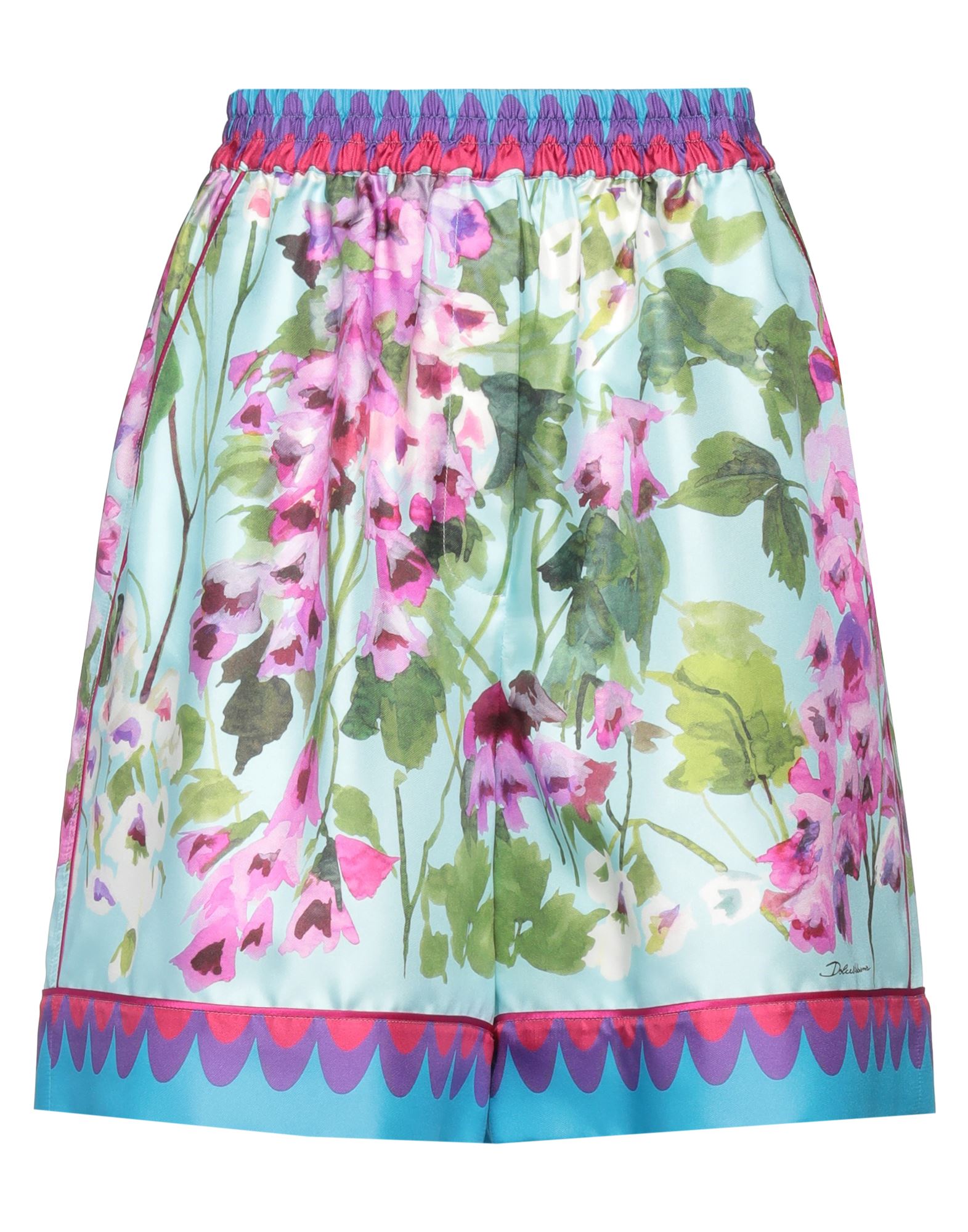 Dolce & Gabbana Woman Shorts & Bermuda Shorts Sky Blue Size 6 Silk