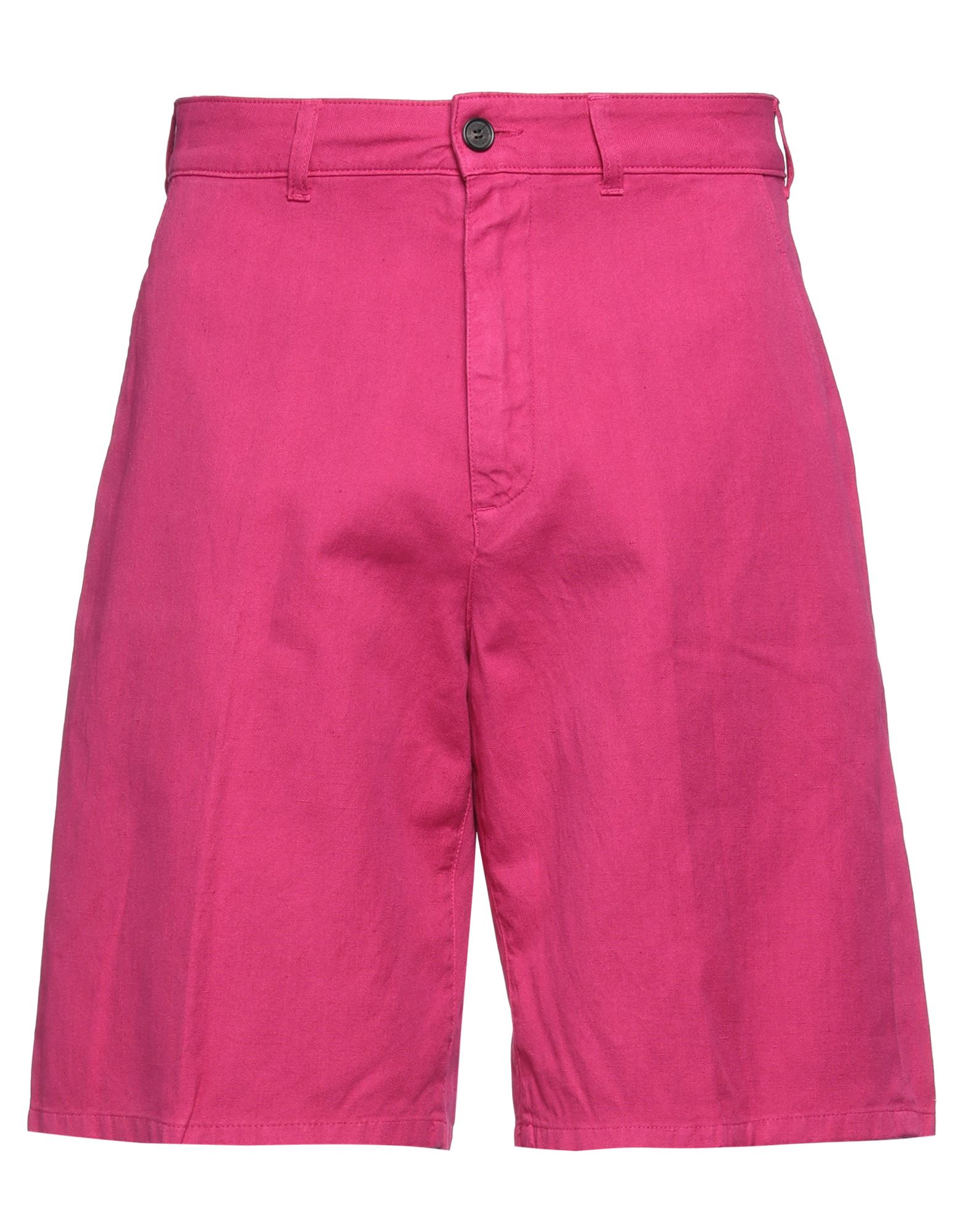 Department 5 Man Shorts & Bermuda Shorts Fuchsia Size 32 Cotton, Linen In Pink