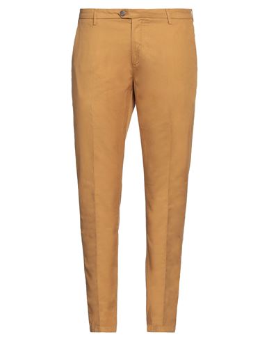 Shop Yan Simmon Man Pants Ocher Size 30 Cotton, Linen, Elastane In Yellow