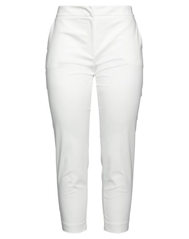 Clips Woman Pants White Size 8 Cotton, Polyester, Elastane