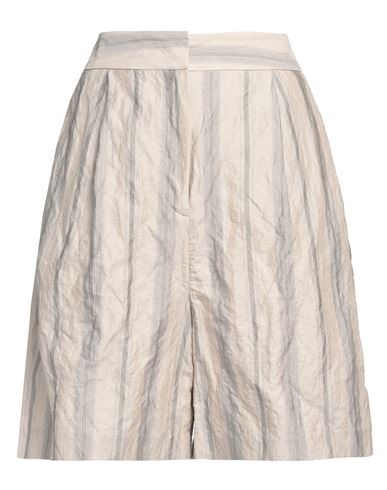 Fabiana Filippi Woman Shorts & Bermuda Shorts Light Grey Size 6 Cotton, Metallic Fiber, Polyester In Grey