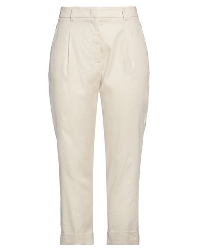 Peserico Woman Pants Beige Size 10 Linen, Virgin Wool In Beige