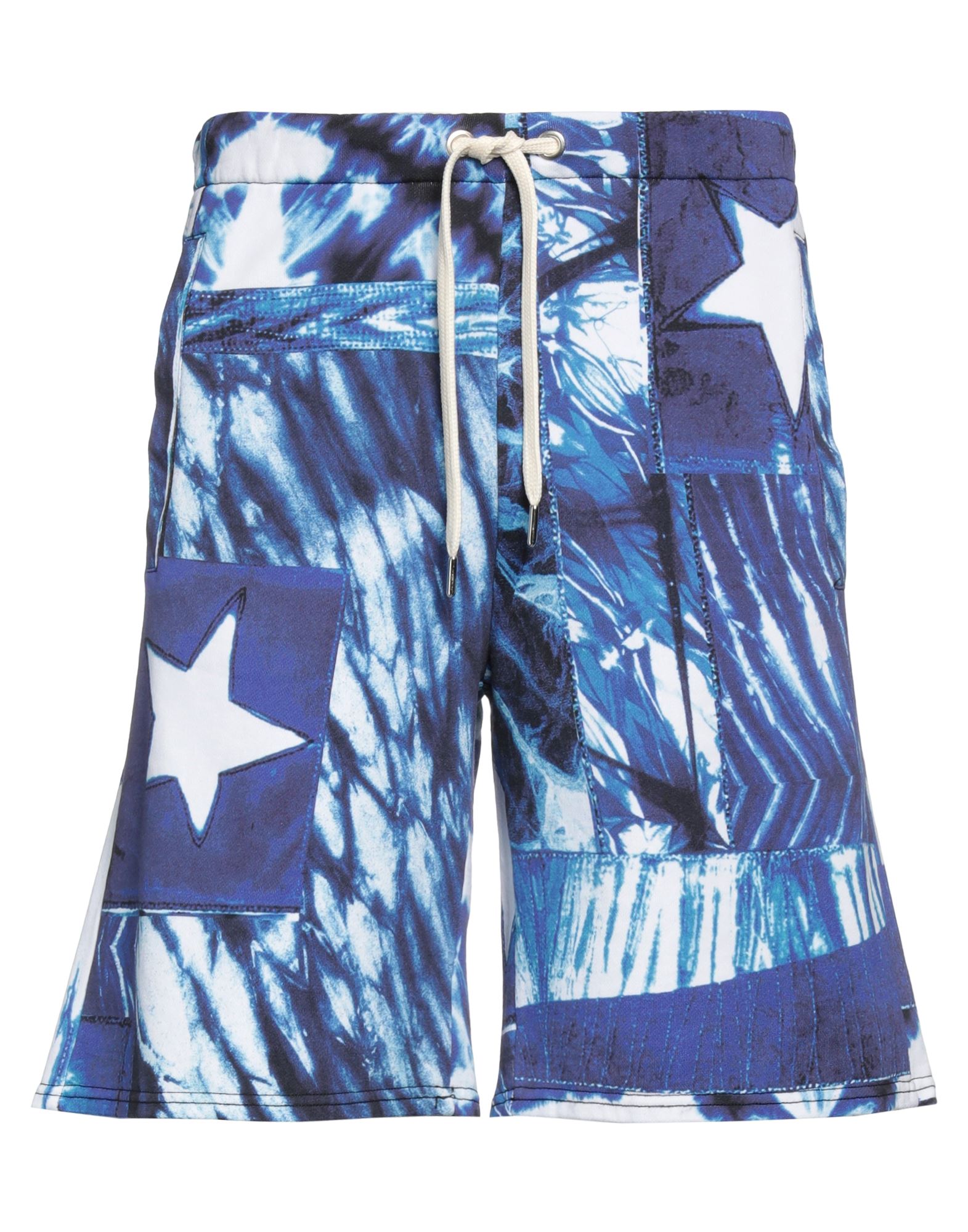 Just Cavalli Man Shorts & Bermuda Shorts Blue Size L Cotton, Elastane