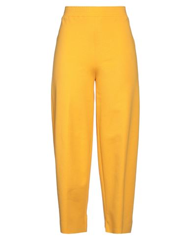 Liviana Conti Woman Cropped Pants Ocher Size 4 Viscose, Polyamide, Elastane In Yellow