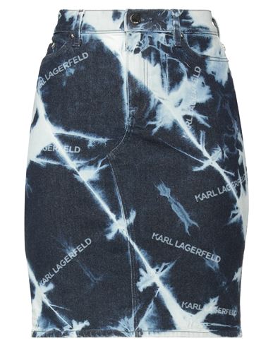 Karl Lagerfeld Woman Denim Skirt Blue Size 26 Cotton, Elastane