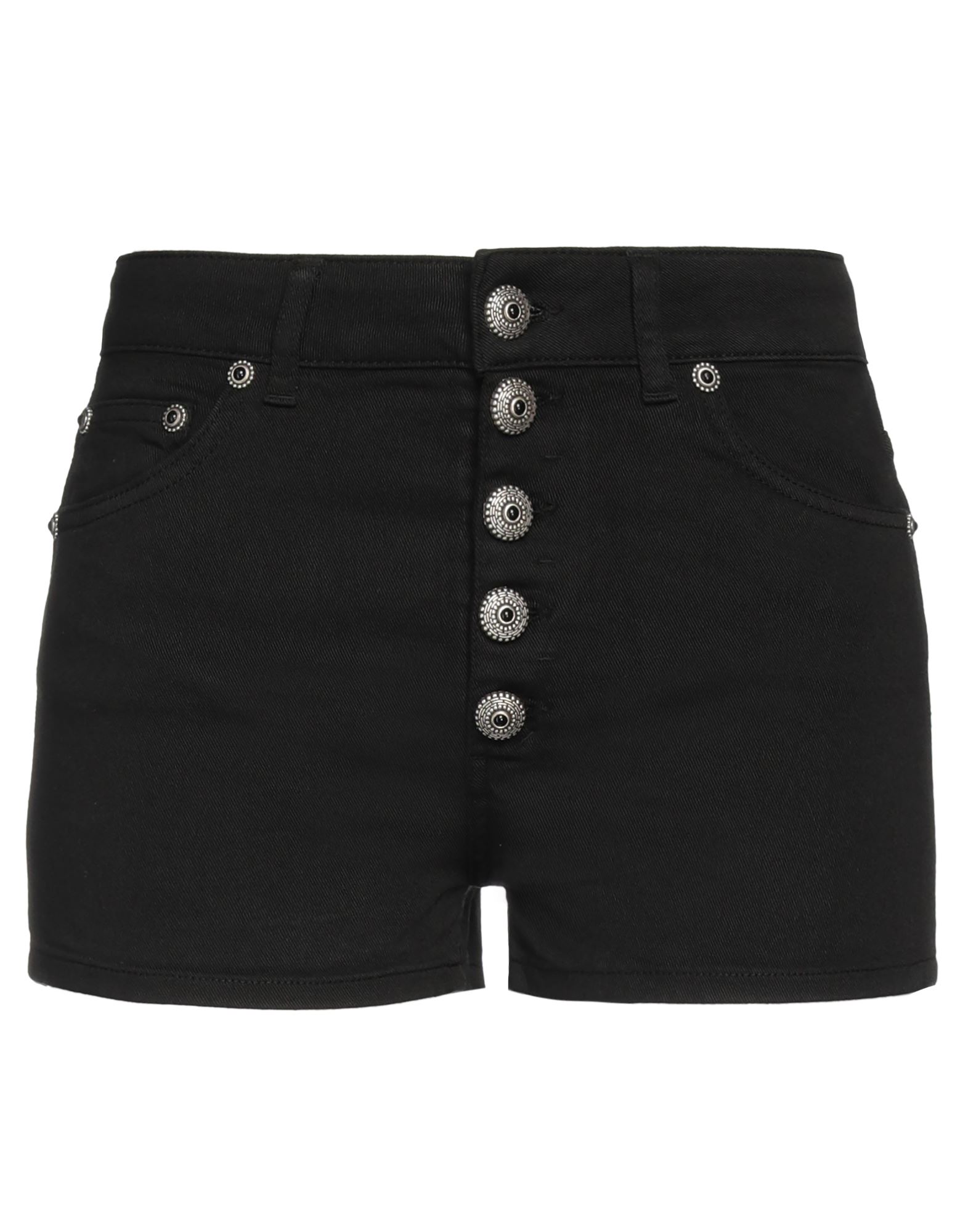 Shop Dondup Woman Denim Shorts Black Size 26 Cotton, Elastomultiester, Elastane