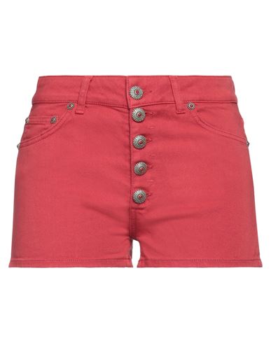 Dondup Woman Denim Shorts Red Size 26 Cotton, Elastomultiester, Elastane
