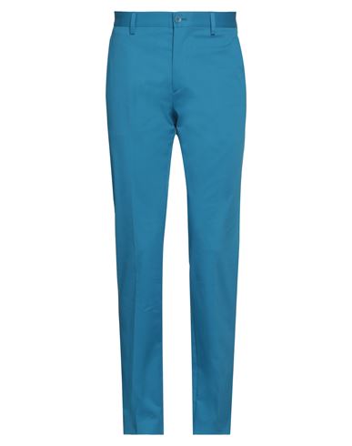 Etro Man Pants Azure Size 30 Cotton, Elastane In Blue