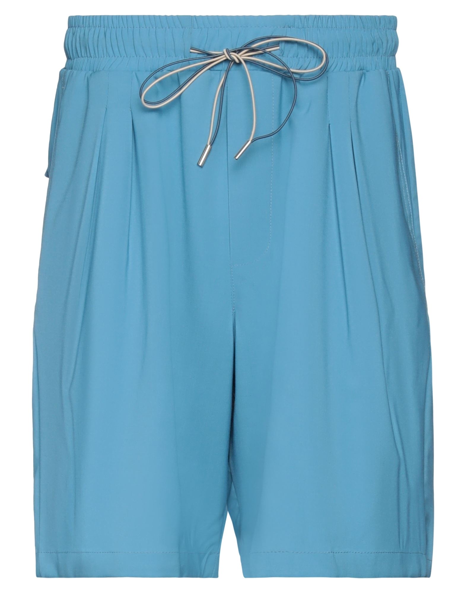 Yes London Man Shorts & Bermuda Shorts Azure Size L Wool, Polyester, Elastane In Blue