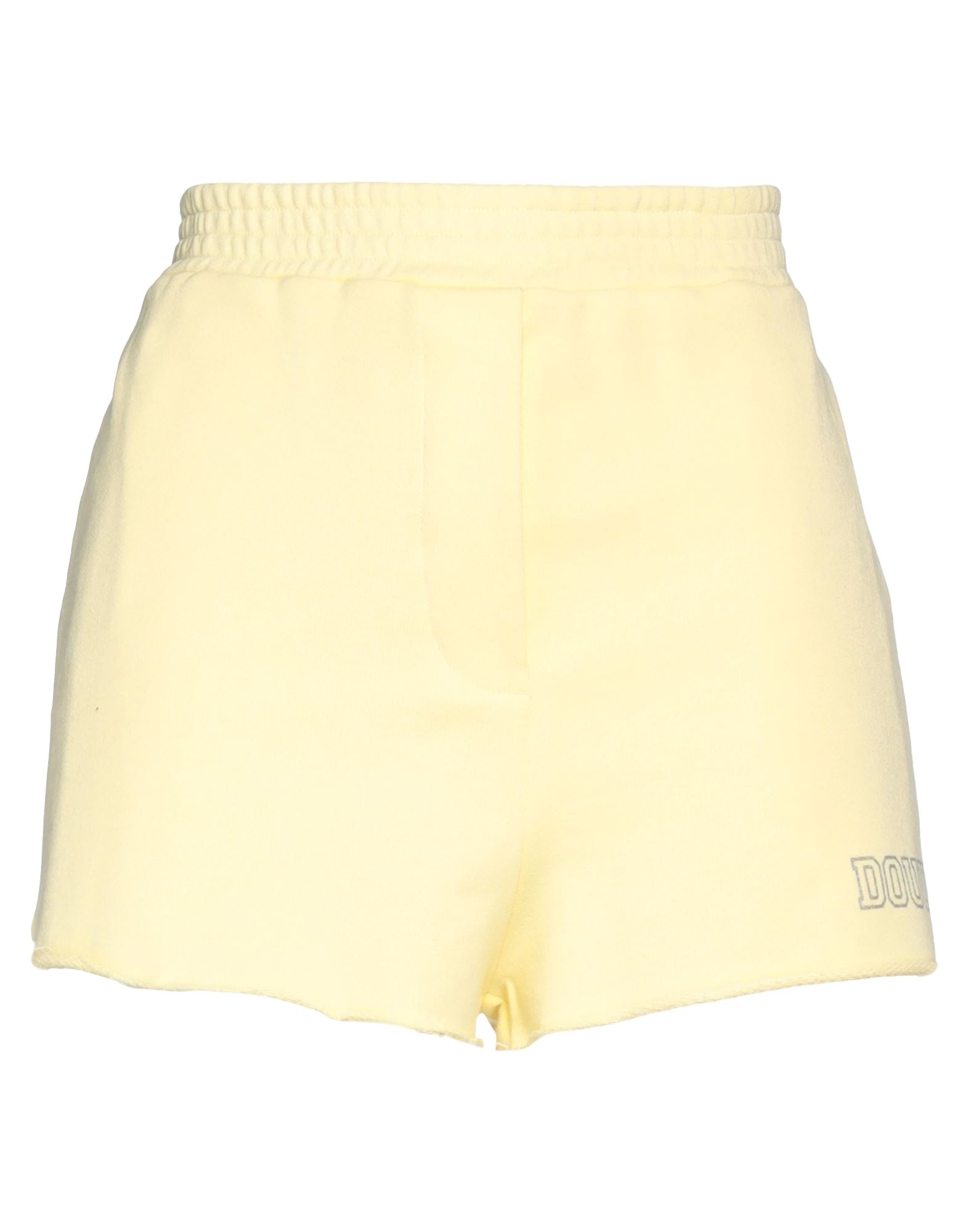 Douuod Woman Shorts & Bermuda Shorts Light Yellow Size S Cotton