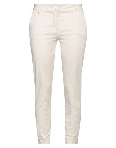 White Wise Woman Pants Beige Size 4 Polyester, Elastane