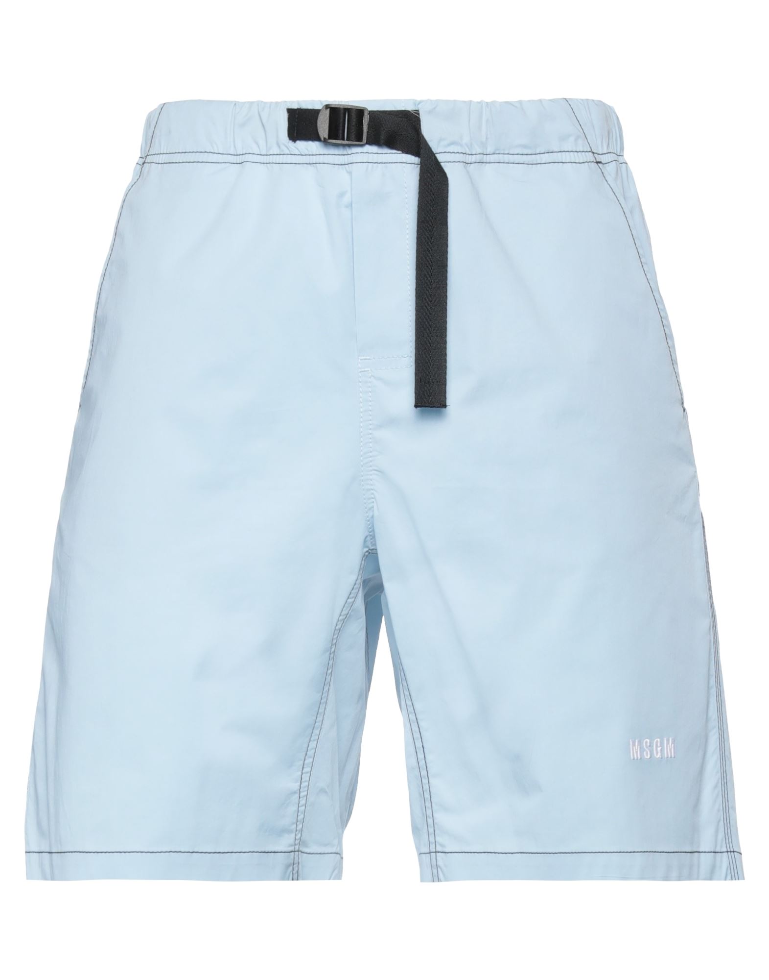 Msgm Man Shorts & Bermuda Shorts Sky Blue Size 30 Cotton, Elastane