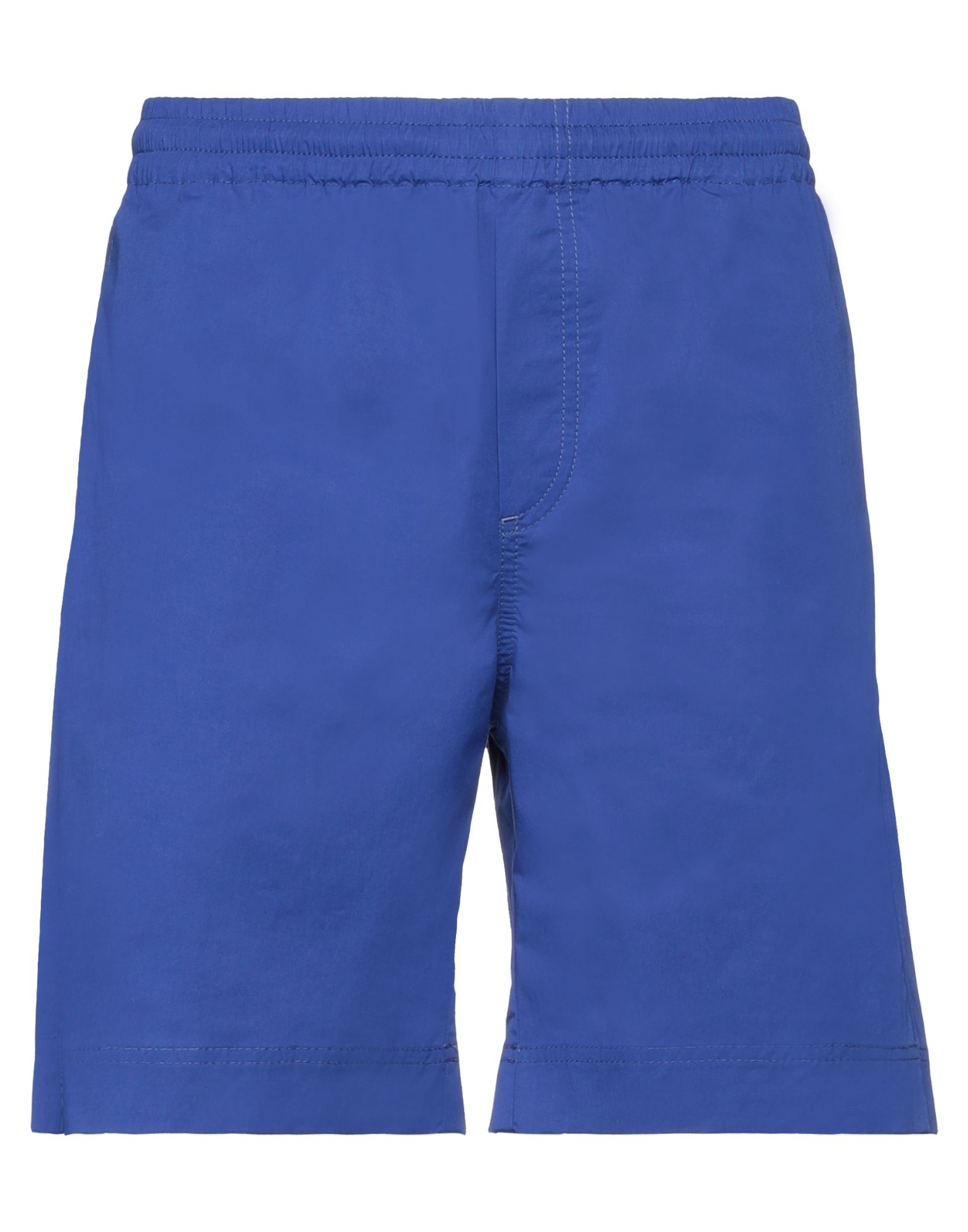 Shop Msgm Man Shorts & Bermuda Shorts Bright Blue Size 34 Cotton, Elastane