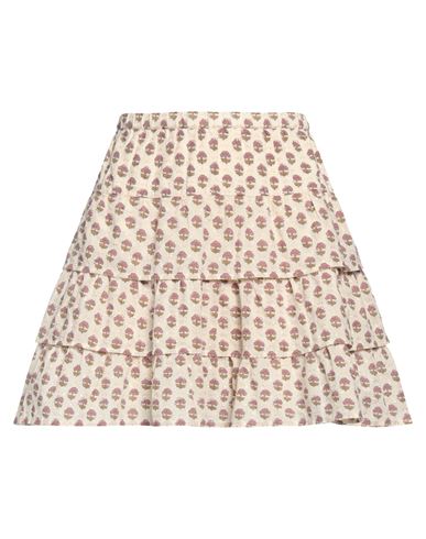 Shop Bonton Woman Mini Skirt Beige Size M Cotton