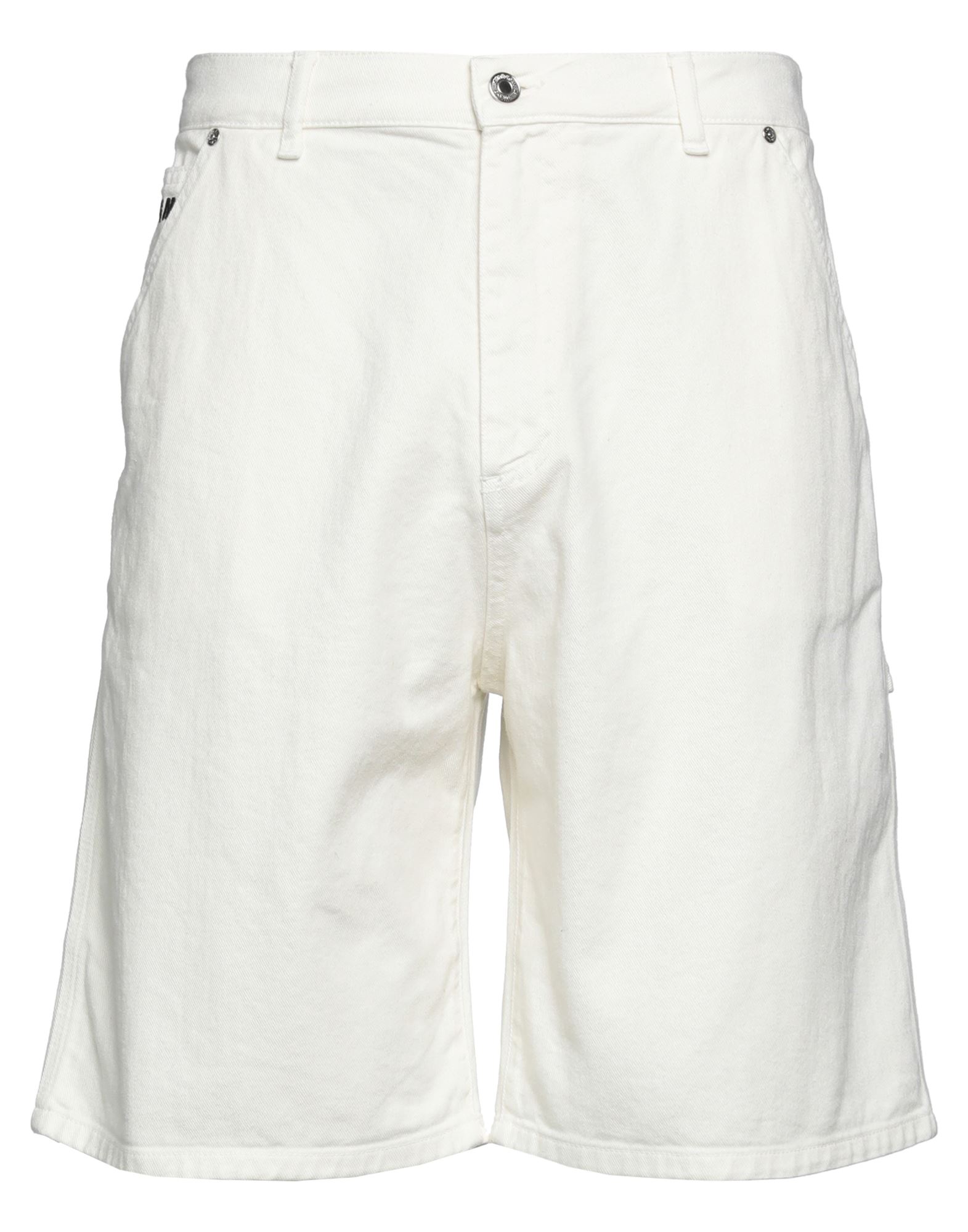 Msgm Denim Shorts In White