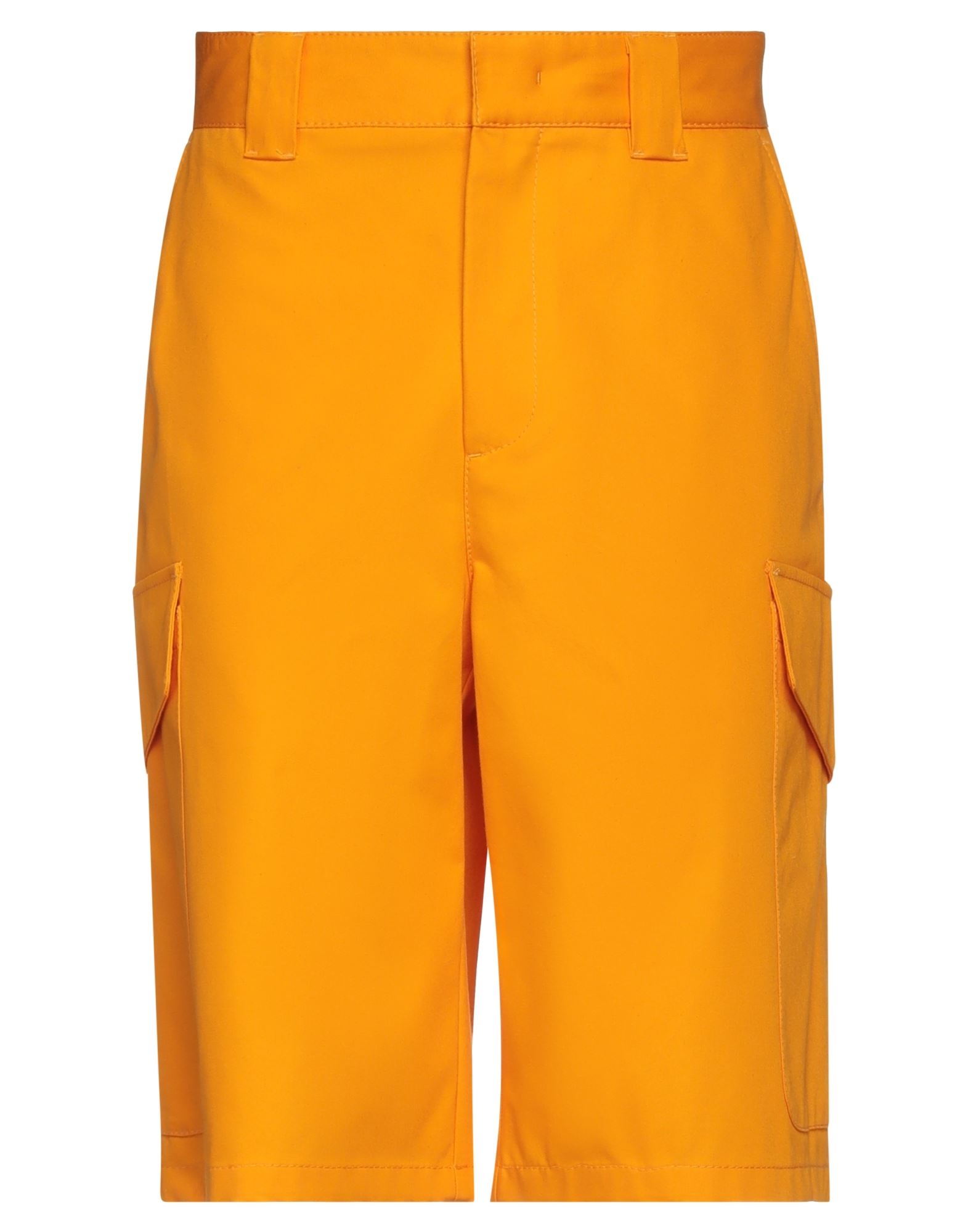 Msgm Man Shorts & Bermuda Shorts Orange Size 32 Cotton