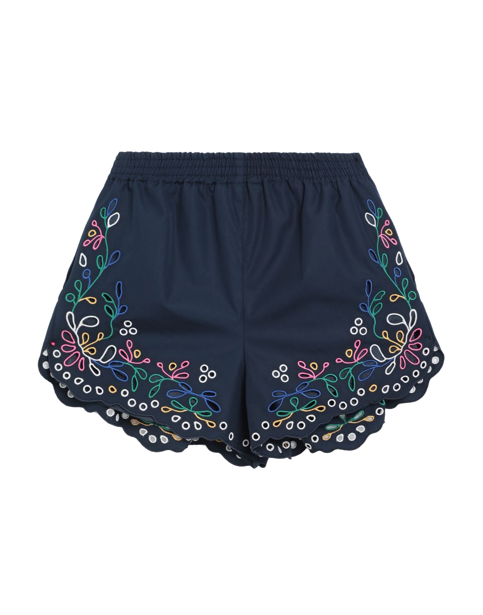 Chloé Woman Shorts & Bermuda Shorts Midnight Blue Size 6 Cotton, Ramie, Polyester