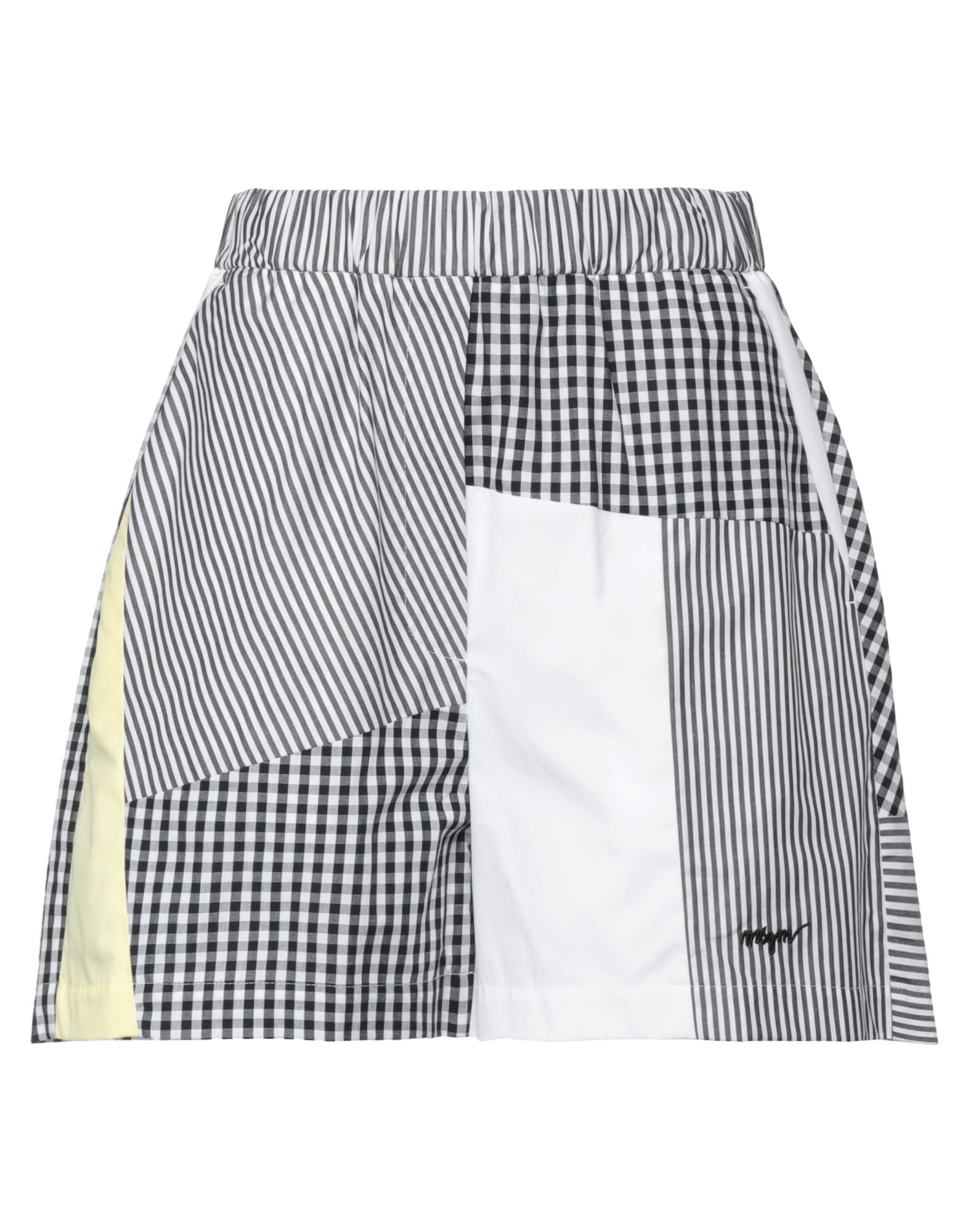 Msgm Patchwork Shorts In Black